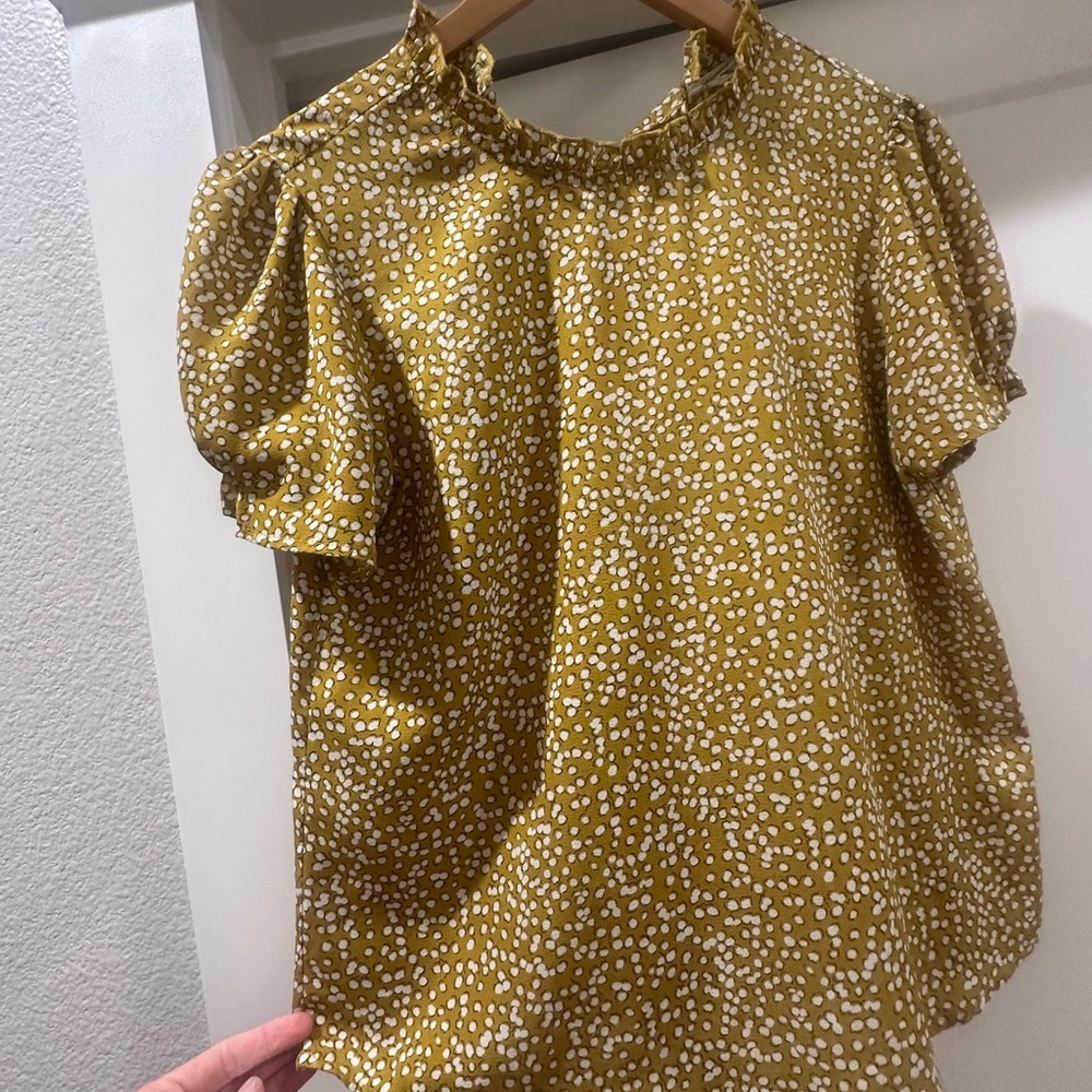 Yellow Polka Dot Women's Top